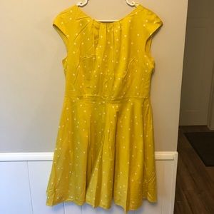 Boden yellow polka dot dress
